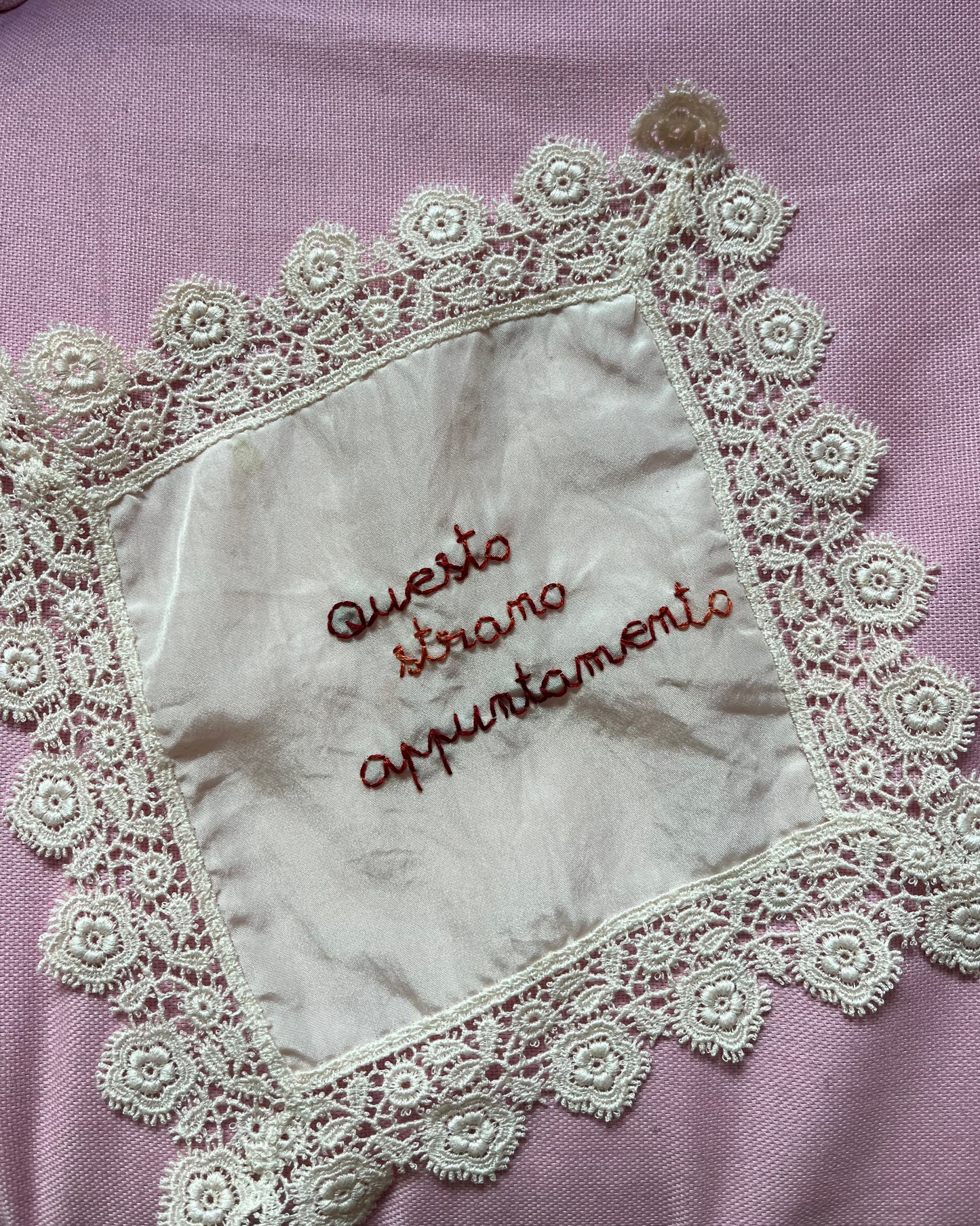 Questo strano appuntamento – Hand-Embroidered artwork