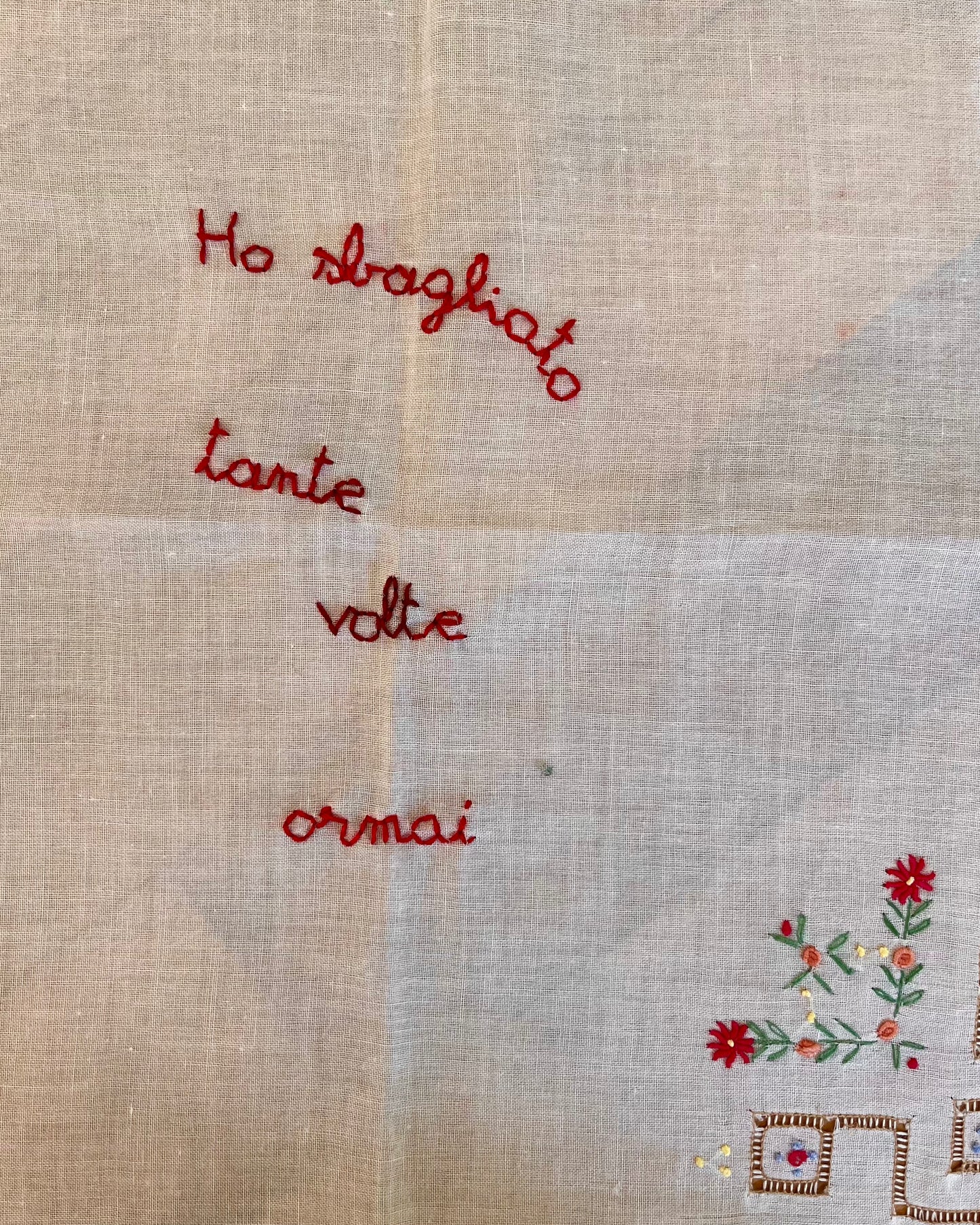 Ho sbagliato – Hand-embroidered artwork