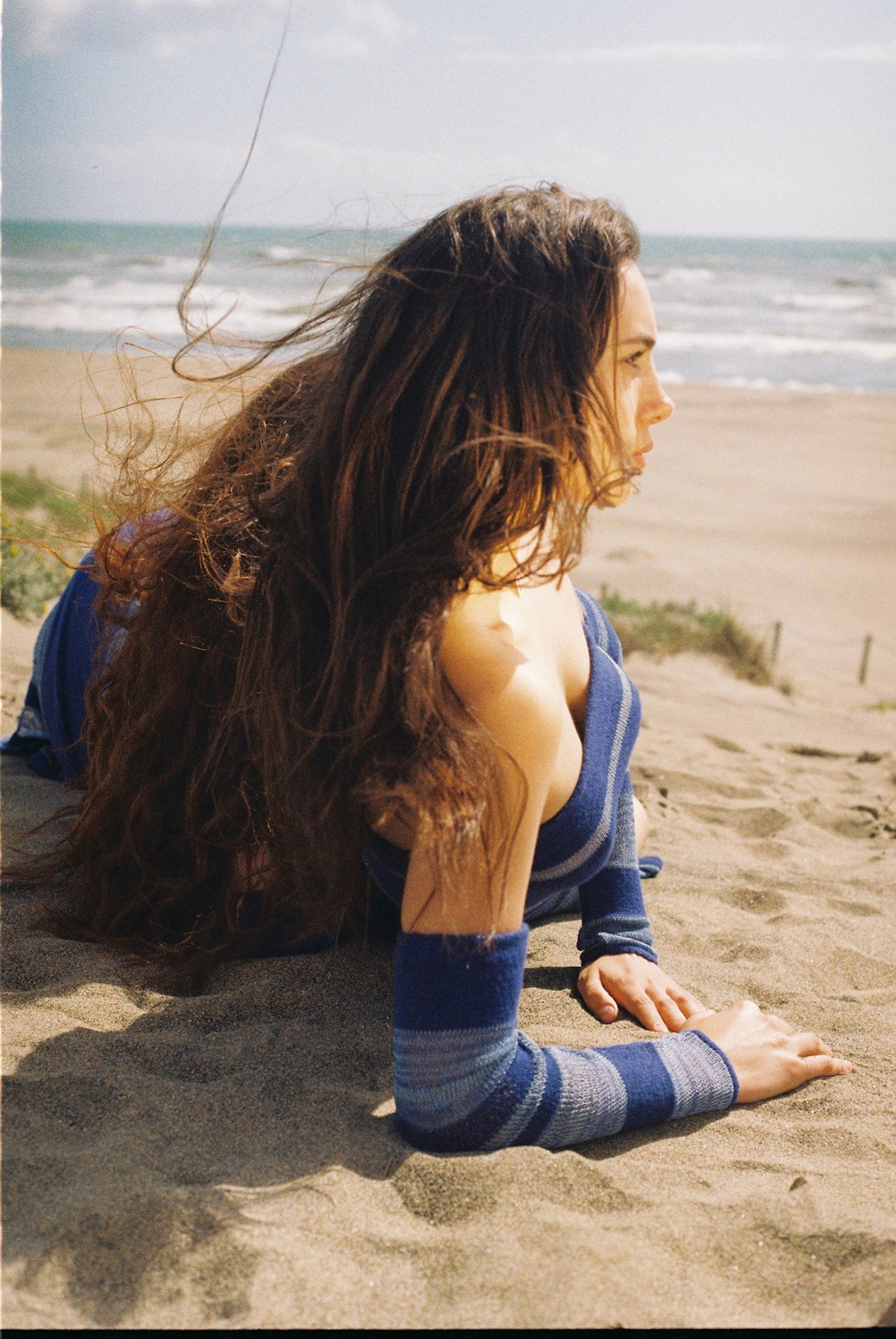 Sirena – knitted blue dress