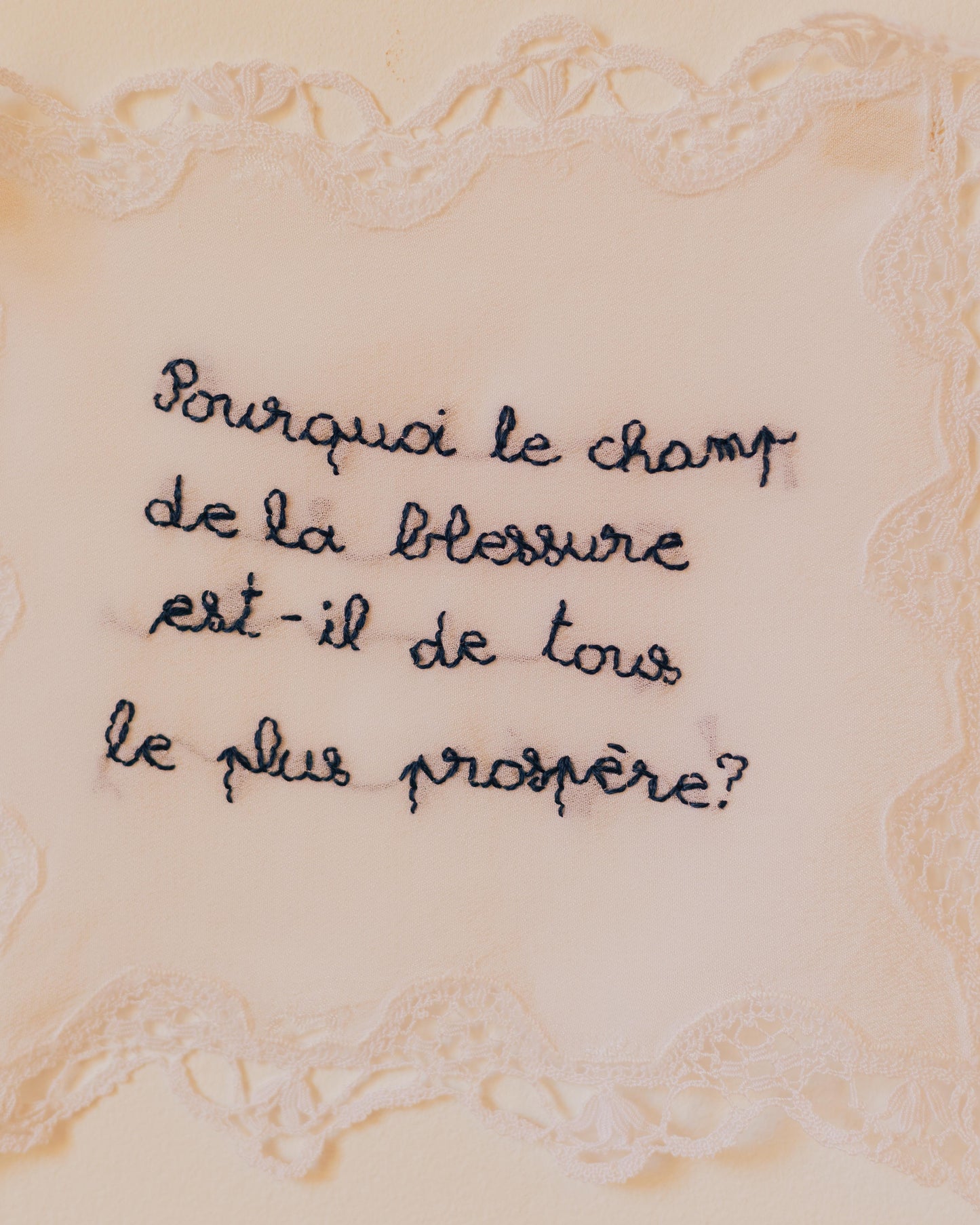 Pourquoi – Hand-embroidered artwork