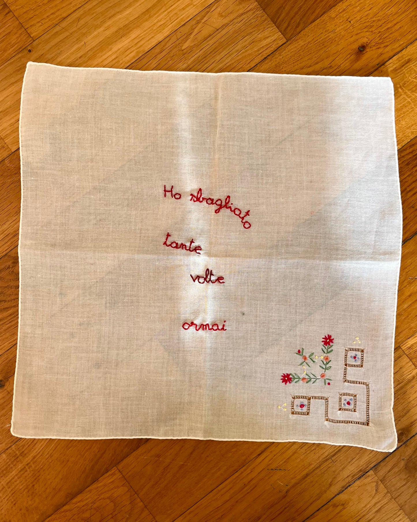 Ho sbagliato – Hand-embroidered artwork