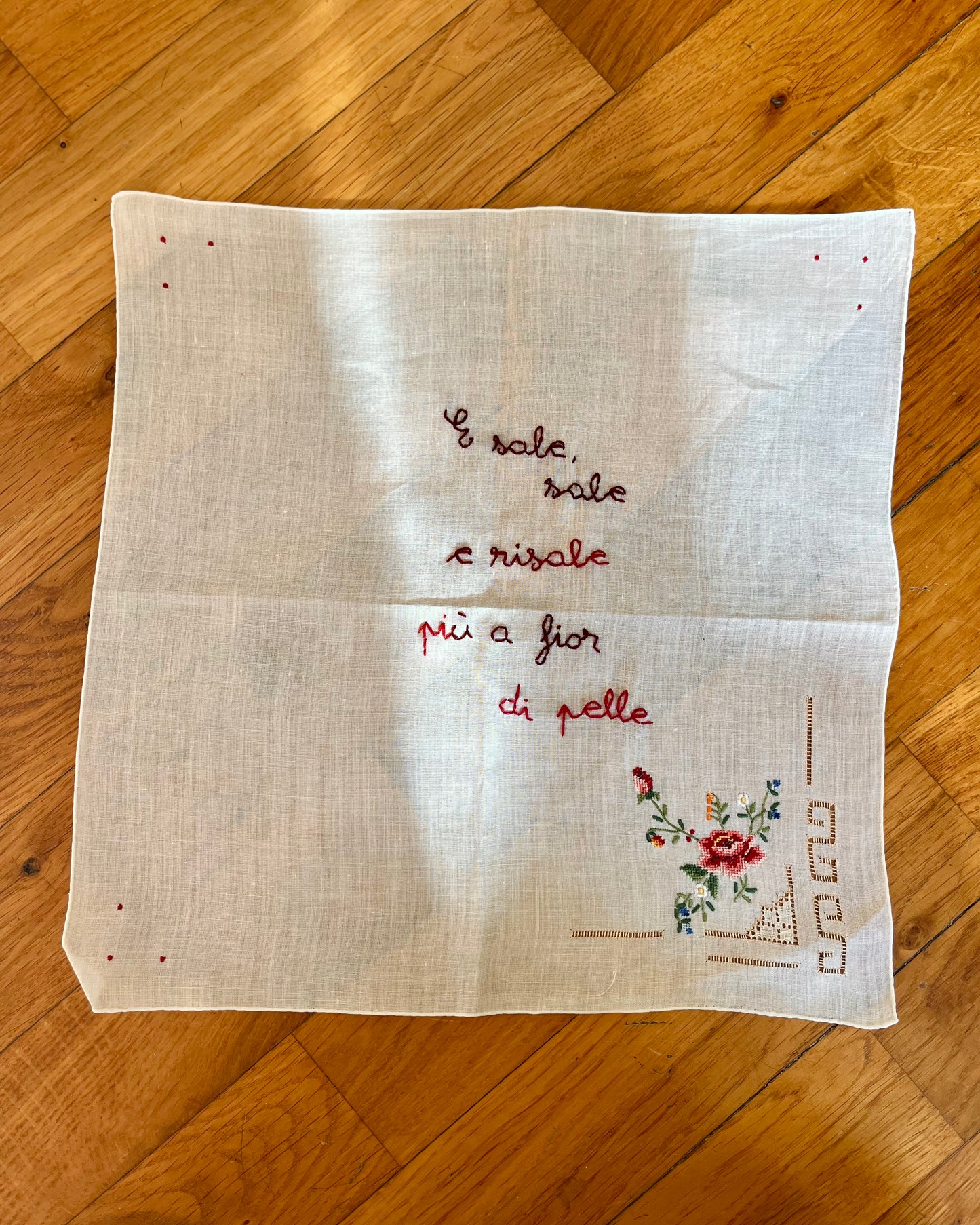 Fior di pelle – Hand-embroidered artwork