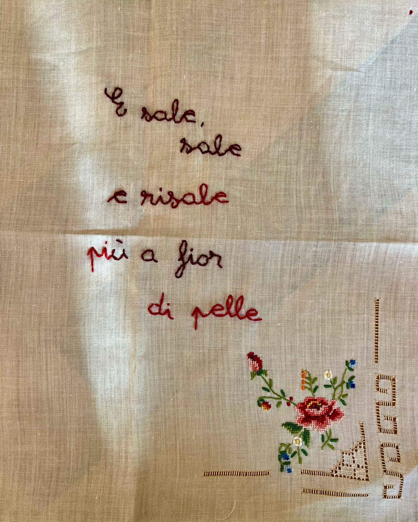 Fior di pelle – Hand-embroidered artwork
