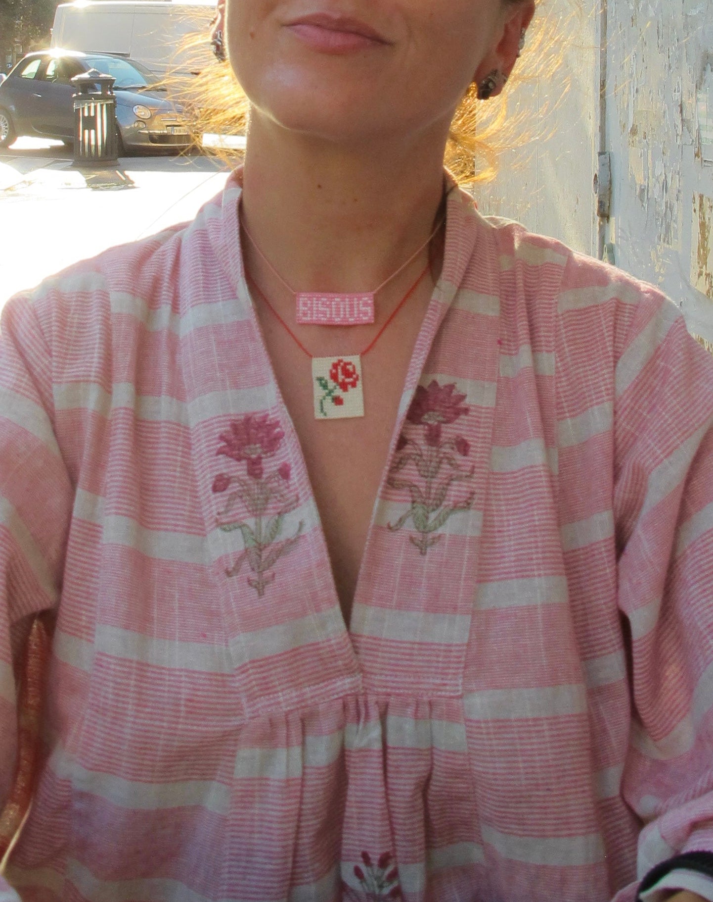 Rosa – handwoven necklace