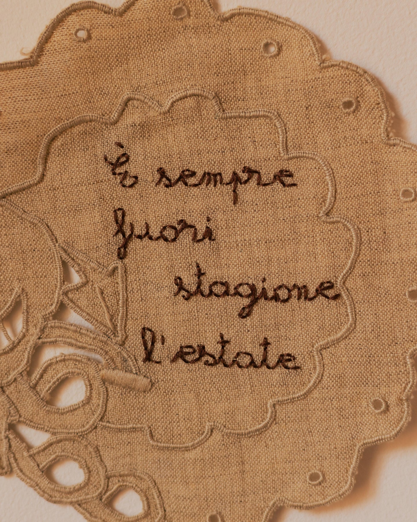 Fuori stagione – Hand-embroidered artwork