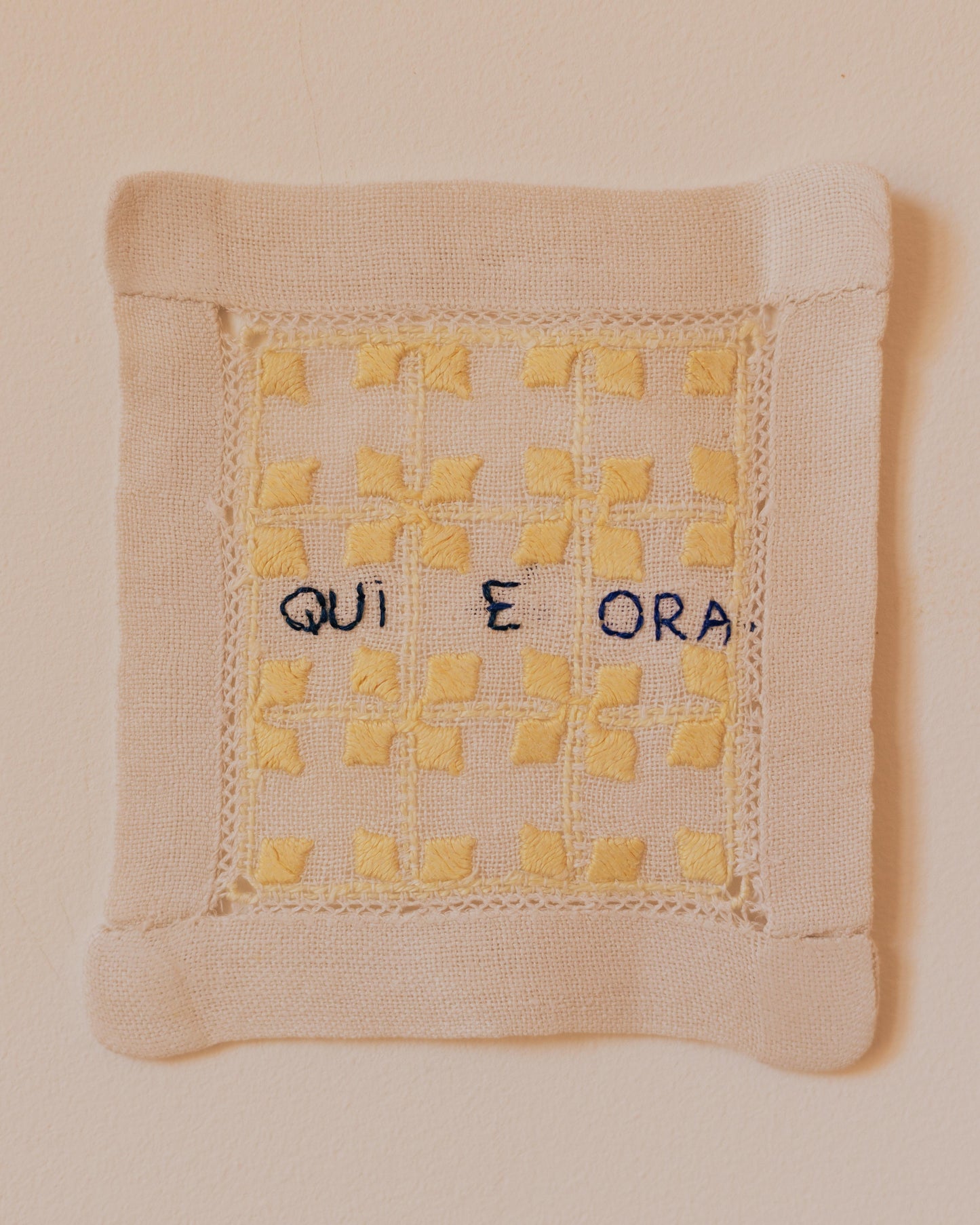 Qui e ora – Hand-Embroidered Artwork