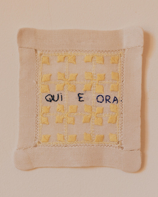 Qui e ora – Hand-Embroidered Artwork