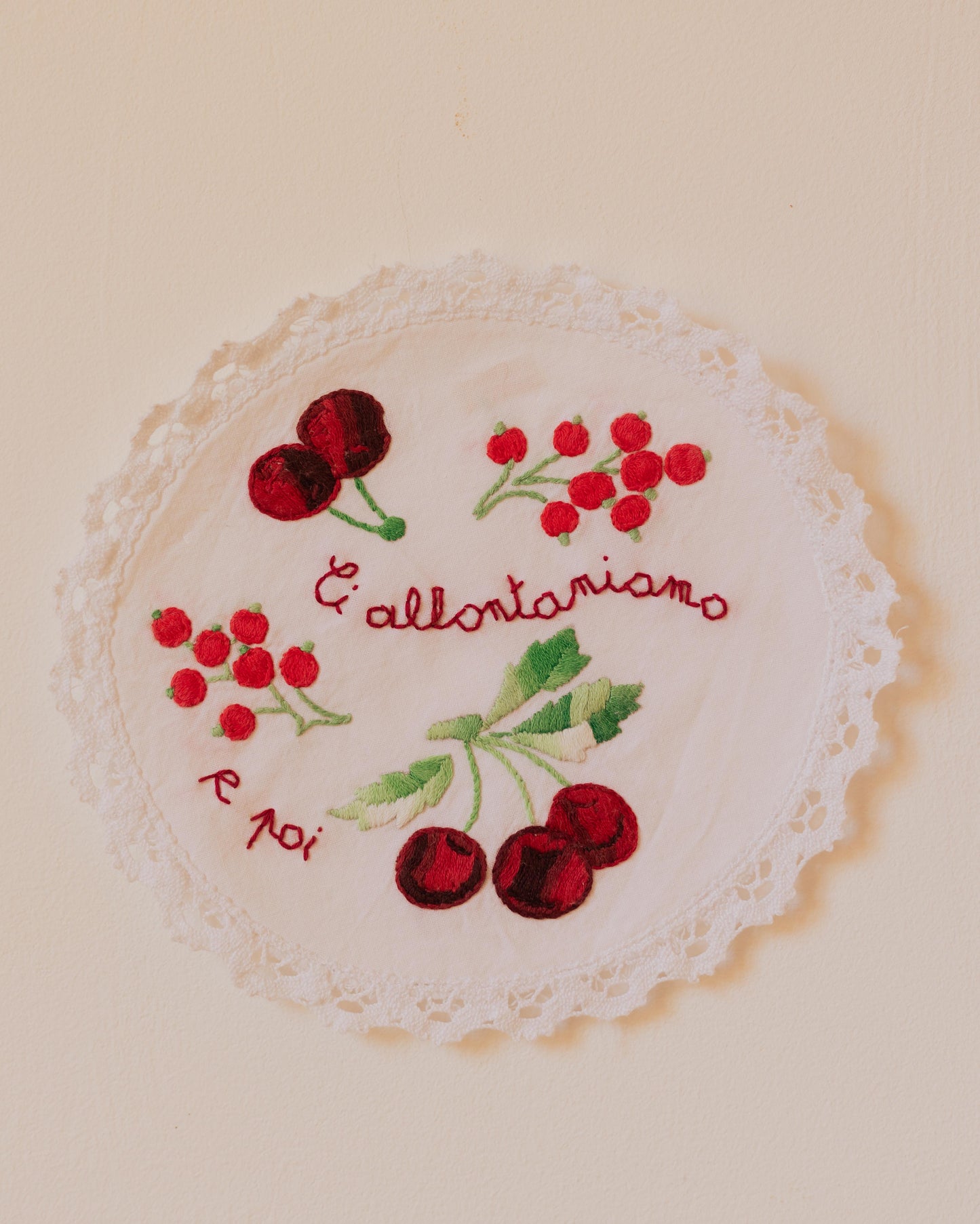 La collina dei ciliegi – Hand-embroidered artwork