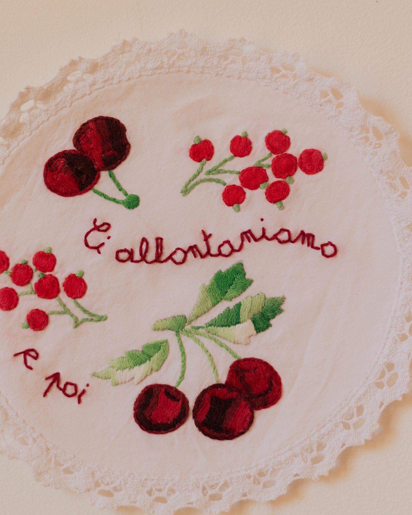 La collina dei ciliegi – Hand-embroidered artwork