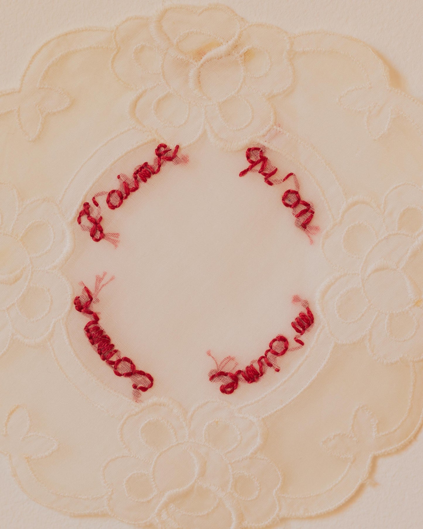 J'aime – Hand-embroidered artwork