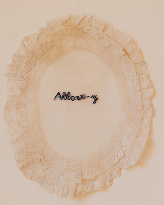 Allons-y – Hand-embroidered artwork