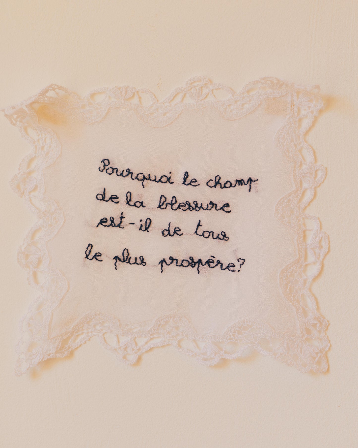 Pourquoi – Hand-embroidered artwork