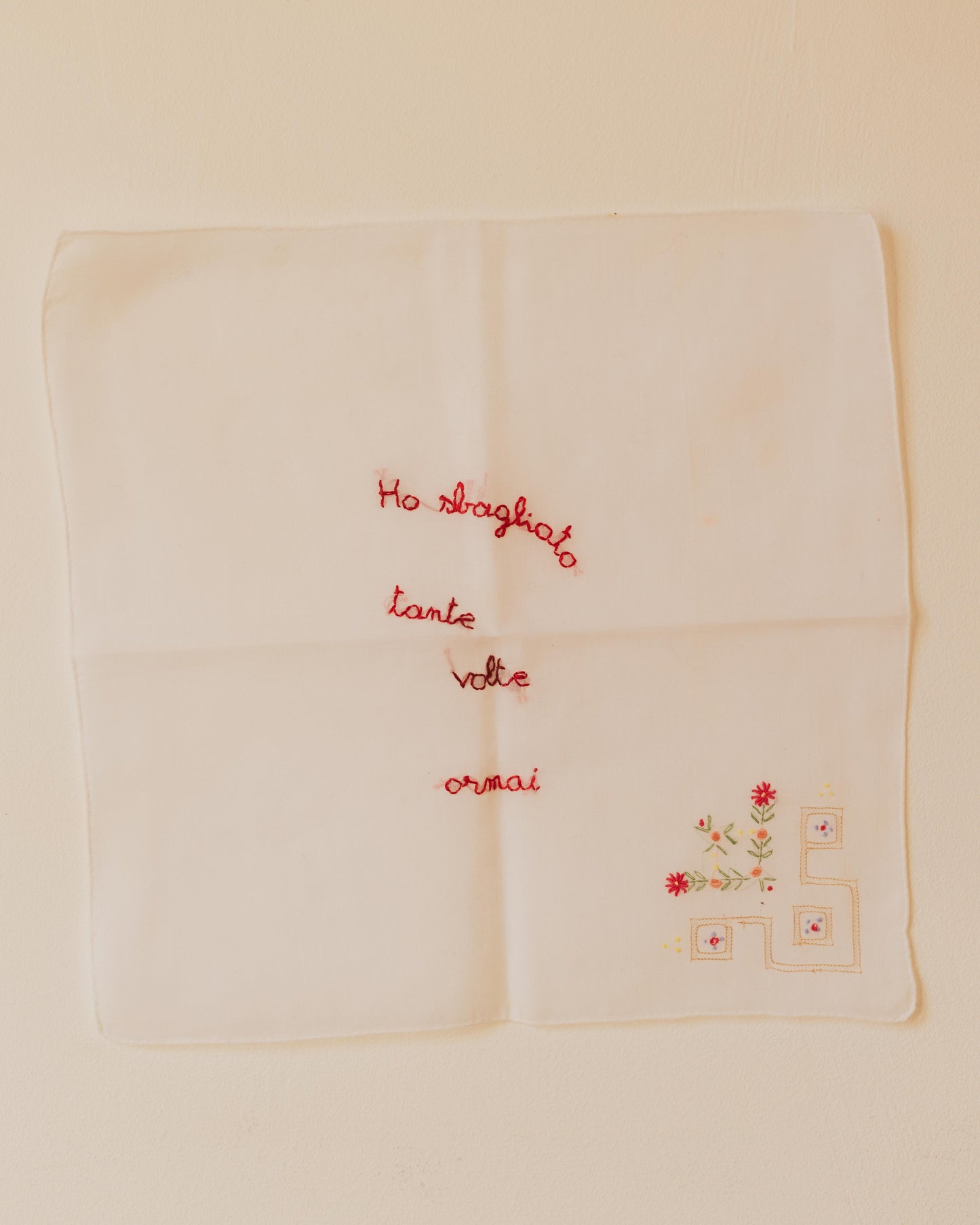 Ho sbagliato – Hand-embroidered artwork