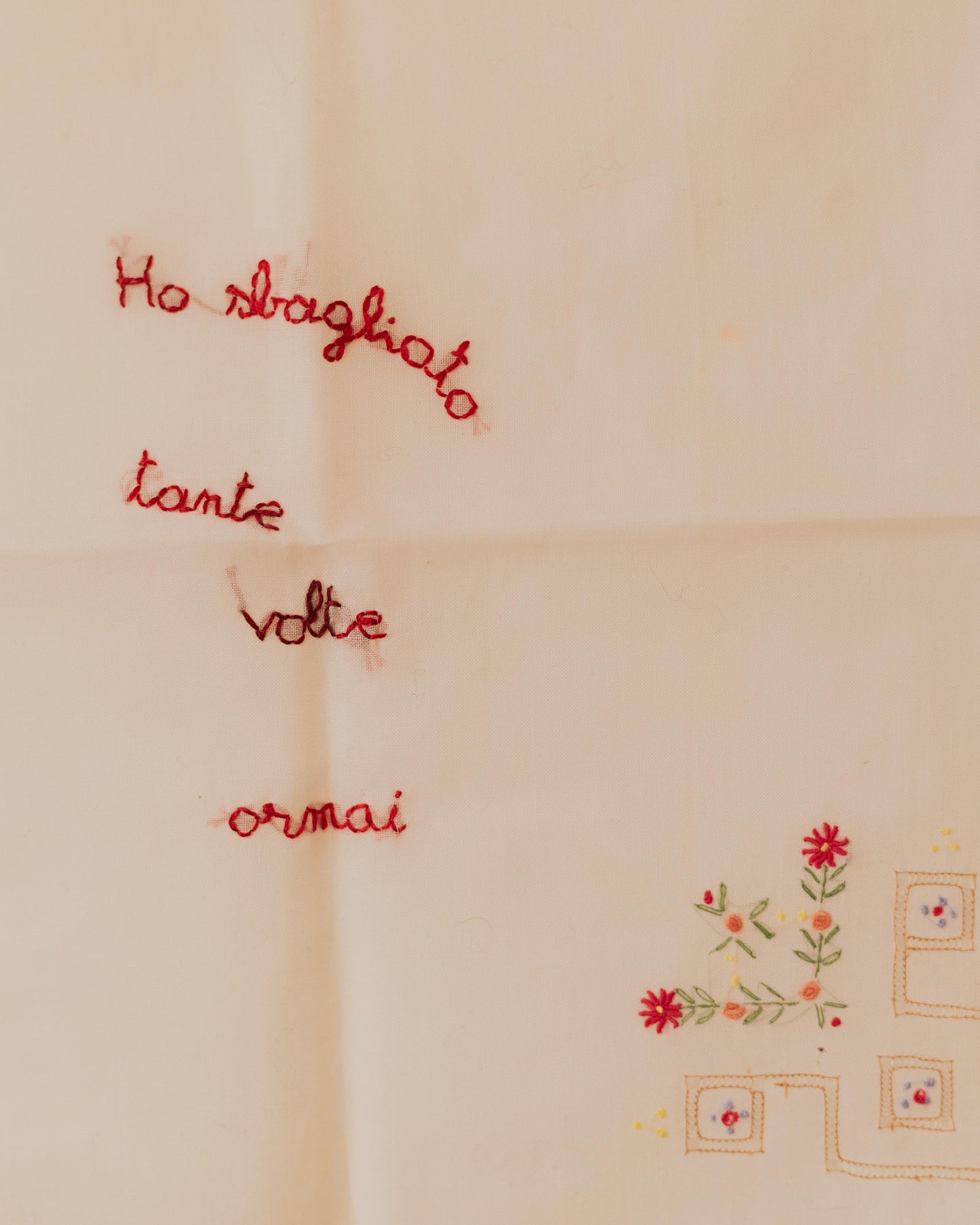 Ho sbagliato – Hand-embroidered artwork